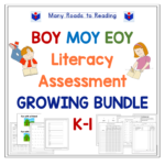 BOY MOY EOY Literacy Assessment GROWING BUNDLE: K-1, Many Roads to Reading